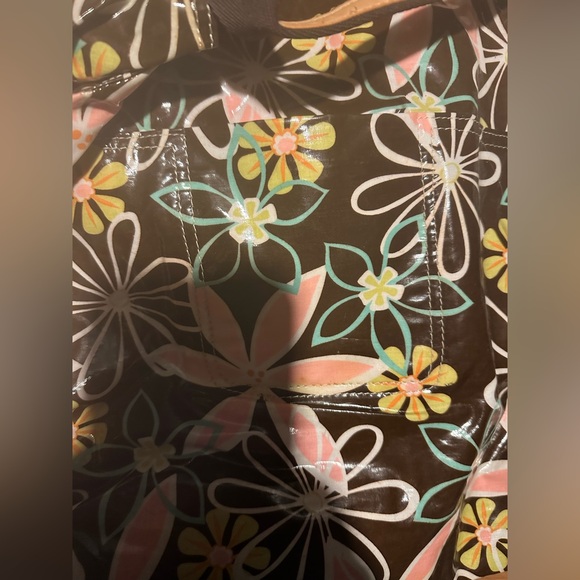 BRACIANO Laminated Cotton BOHO Updated Floral Snap Beach Tote Bag Pockets HTF - Picture 8 of 9